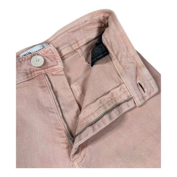 Zara Woman Jeans Women Pink 6 Wide Leg The Marine Premium Denim High Rise Pant - Picture 4 of 12